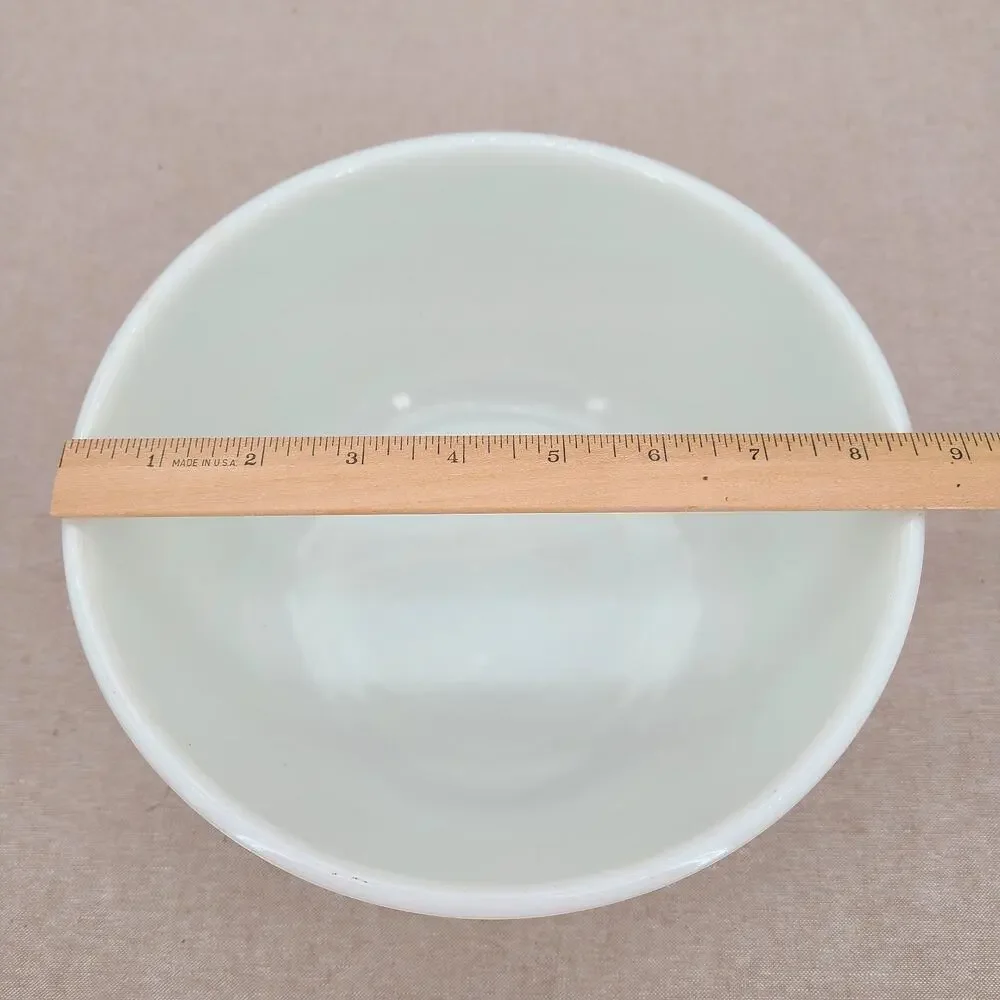Hamilton Beach Vintage Milk Glass Mixer Bowl 1950s Ribbed Model #10 (3 quarts)